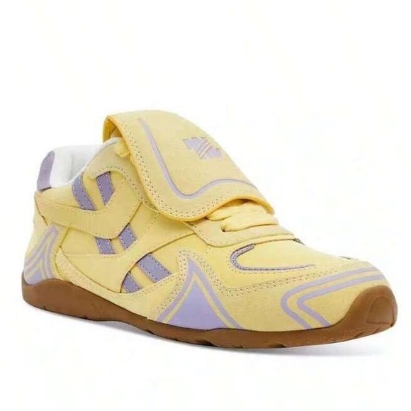 Steve Madden Optimus Lace Up Sneaker Yellow Purple Soccer OPTI07S1 Retro Women 8 - Picture 2 of 12